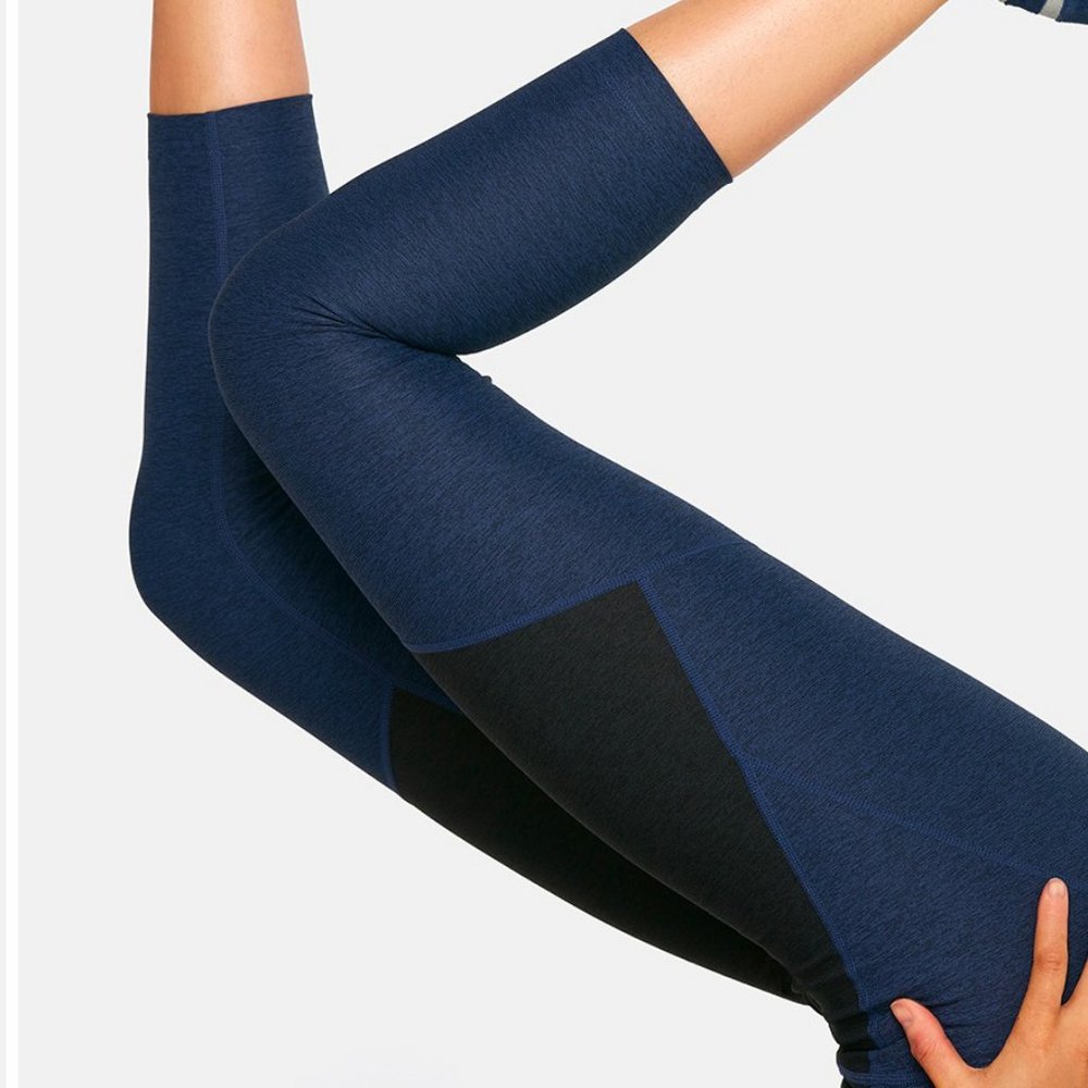 Outdoor Voices Two-Tone Leggings Black Blue Small - Picture 3 of 7